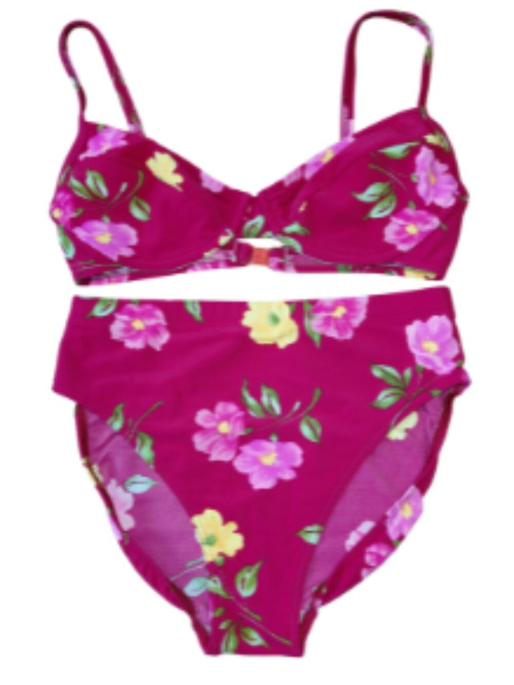 The Swimsuit Fit System Two Piece Pink Floral Bikini Small